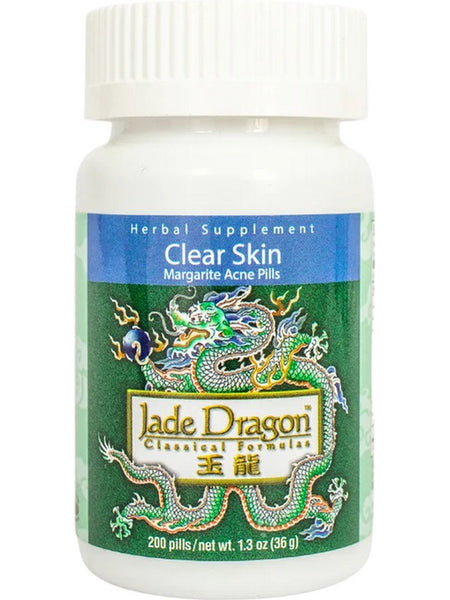 Jade Dragon, Clear Skin, Margarite Acne Pills, 200 pills