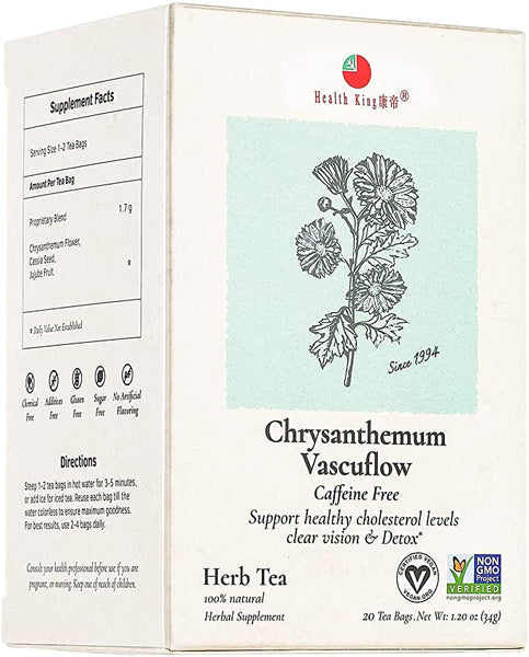 Chrysanthemum Vascuflow Tea, 20 tea bags, Health King