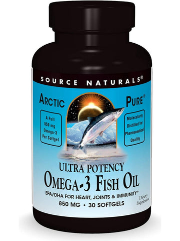 Source Naturals, Arctic Pure® Omega-3 Fish Oil, Ultra Potency 850 mg, 30 softgels
