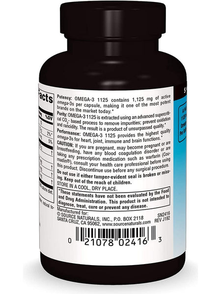 Source Naturals, Arctic Pure® Omega-3 1125 Fish Oil 1125 mg, 30 softgels