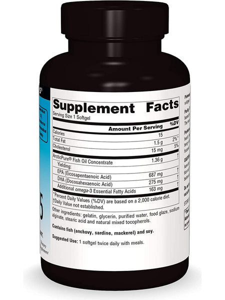Source Naturals, Arctic Pure® Omega-3 1125 Enteric Coated Fish Oil 1125 mg, 30 softgels
