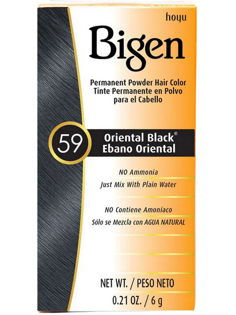** 6 PACK ** Solstice, Bigen, Permanent Powder Hair Color, #59 Oriental Black, 0.21 oz