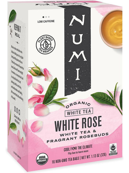 ** 12 PACK ** Numi, White Rose, 16 Non-GMO Tea Bags