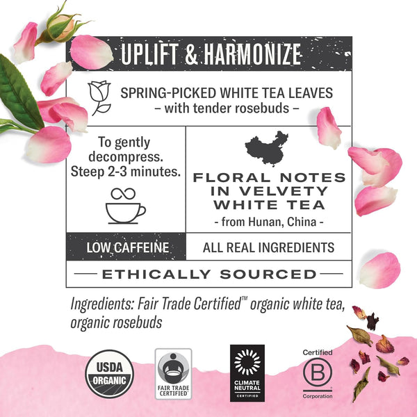 Numi, White Rose, 16 Non-GMO Tea Bags