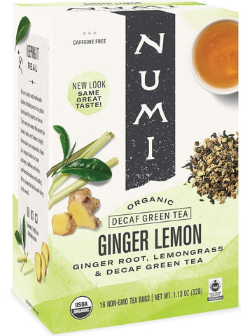 ** 12 PACK ** Numi, Ginger Lemon, 16 Non-GMO Tea Bags