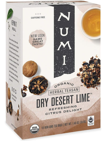 ** 12 PACK ** Numi, Dry Desert Lime, 18 Non-GMO Tea Bags