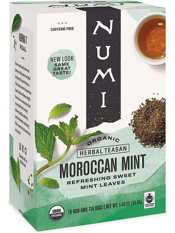 ** 12 PACK ** Numi, Moroccan Mint, 18 Non-GMO Tea Bags