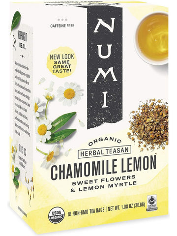 ** 12 PACK ** Numi, Chamomile Lemon, 18 Non-GMO Tea Bags