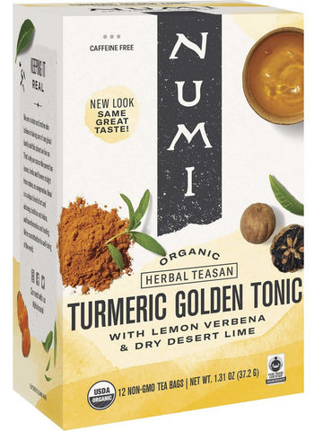 ** 12 PACK ** Numi, Turmeric Golden Tonic, 12 Non-GMO Tea Bags