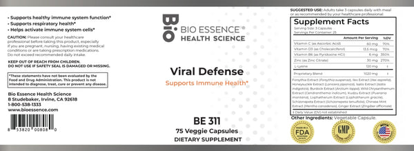 Bio Essence Health Science, Viral Defense, 75 Veggie Capsules