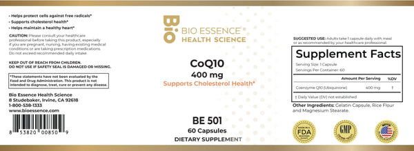 Bio Essence Health Science, CoQ10 400 mg, 60 Capsules