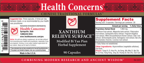 Health Concerns, Xanthium Relieve Surface, 90 ct