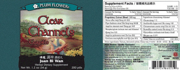 Plum Flower, Clear Channels Formula, Juan Bi Wan, 200 ct