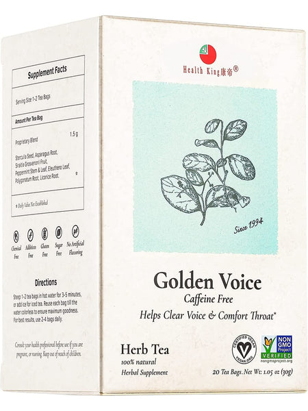 Golden Voice Tea, 20 tea bags, Health King