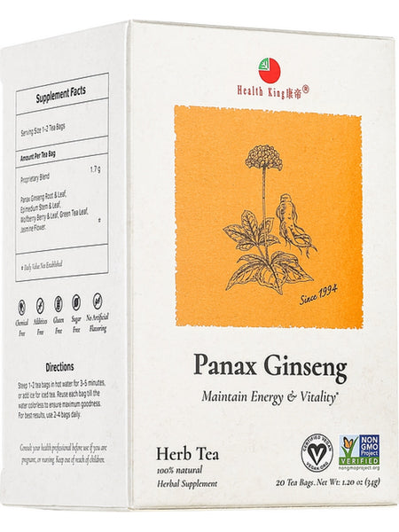 Panax Ginseng Tea, 20 tea bags, Health King