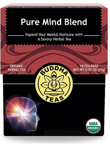 ** 12 PACK ** Buddha Teas, Pure Mind Blend Tea, 18 Tea Bags