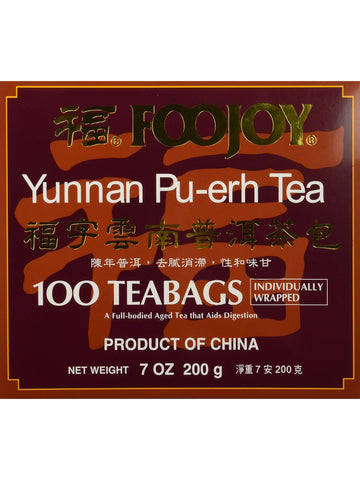 ** 12 PACK ** Foojoy, Yunnan Pu-erh Teabags, 100 Teabags