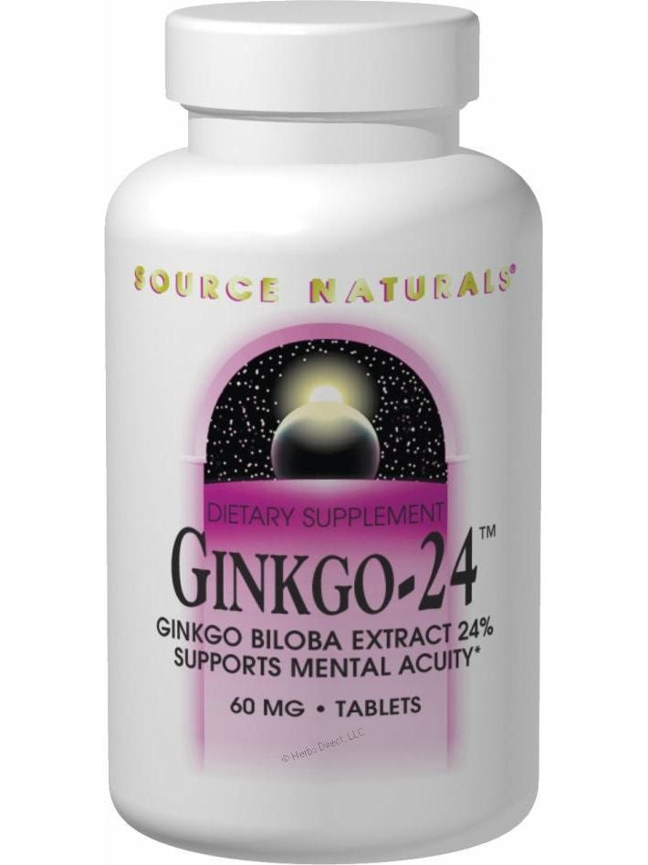 Source Naturals, Ginkgo-24 Ginkgo Biloba Ext, 60mg, 120 ct