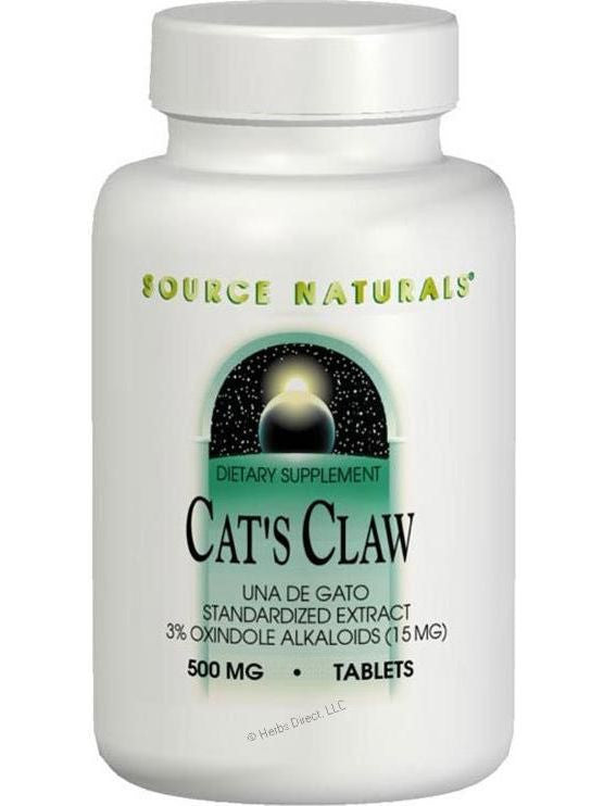 Cat's Claw 3% Standardized Ext, 500mg, 120 ct, Source Naturals
