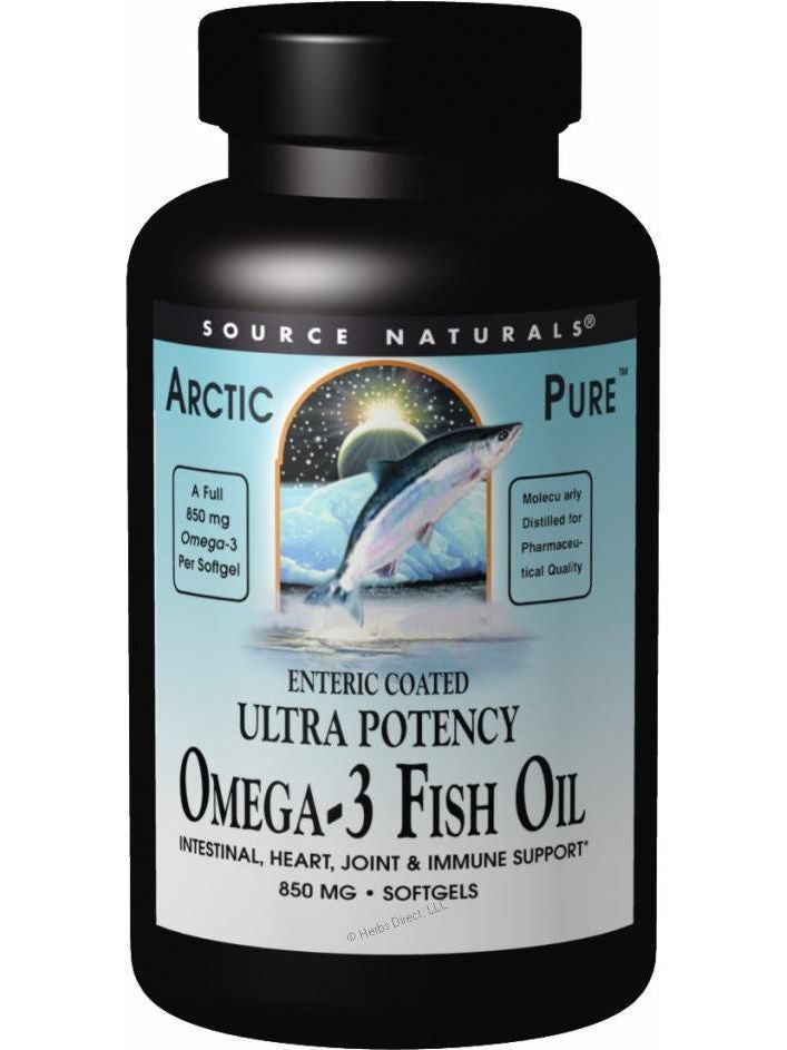 Source Naturals, ArcticPure Omega-3 Fish Oil Ultra Potency, 850mg Enteric-Coated, 30 softgels