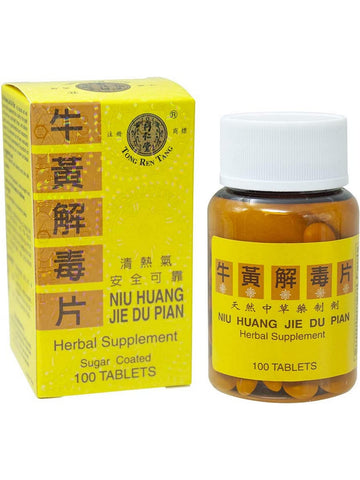 Solstice, Tong Ren Tang, Niu Huang Jie Du Pian (Sugar-Coated), 100 tablets