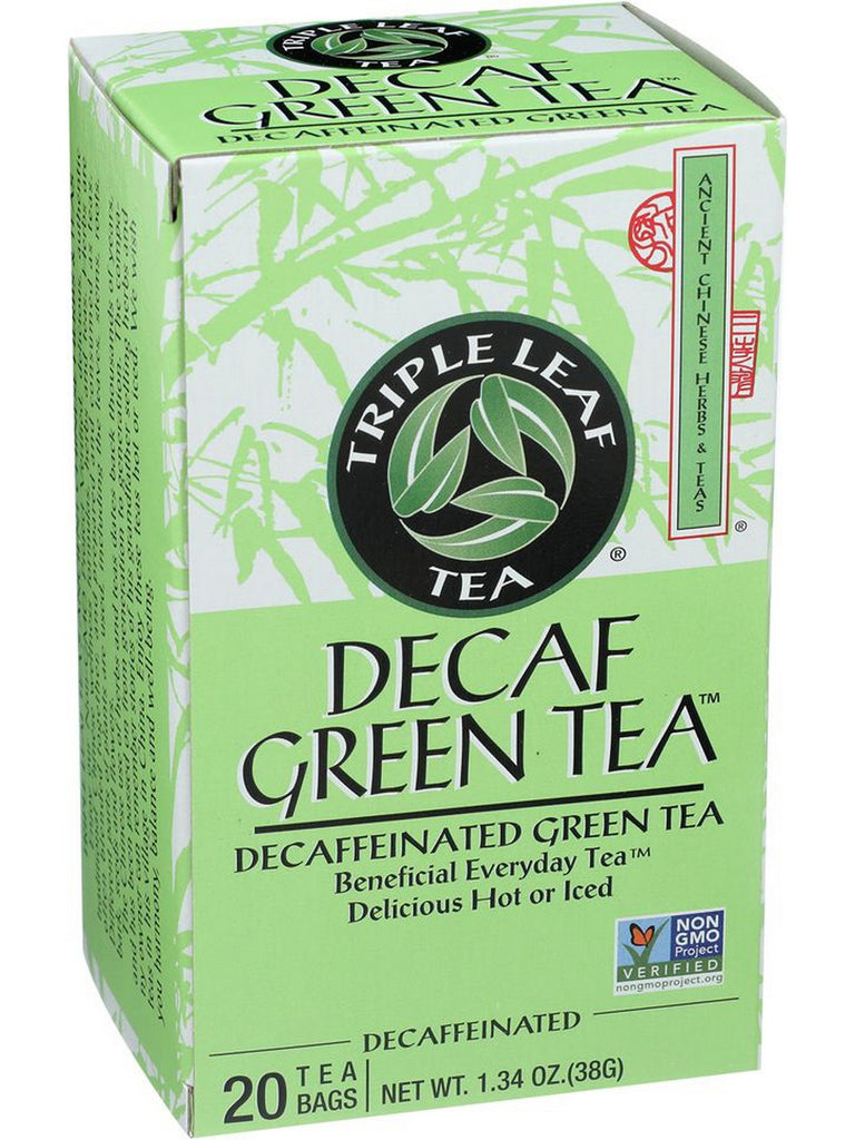 Decaf Green Tea, 20 tea bags, Triple Leaf Tea