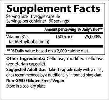 Doctor's Best, Fully Active B12, 1500 mcg, 60 Veggie Caps