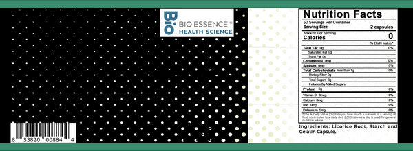 Bio Essence Health Science, Gan Cao, Chinese Licorice, 5:1 Extract Capsules, 100 Capsules