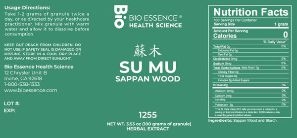 Bio Essence Health Science, Su Mu, Sappan Wood, 5:1 Extract Granules, 100 grams