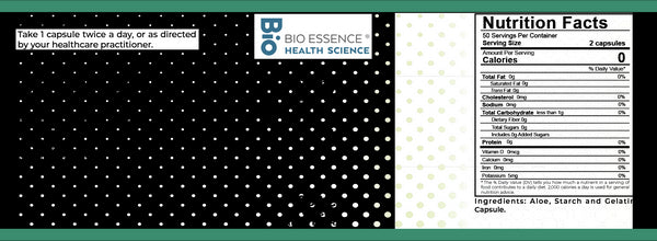 Bio Essence Health Science, Lu Hui, Aloe, 5:1 Extract Capsules, 100 Capsules