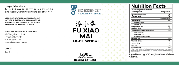 Bio Essence Health Science, Fu Xiao Mai, Lighted Wheat, 5:1 Extract Capsules, 100 Capsules