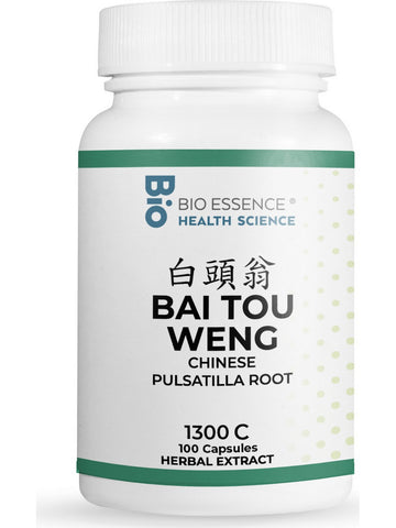 Bio Essence Health Science, Bai Tou Weng, Chinese Pulsatilla, 5:1 Extract Capsules, 100 Capsules