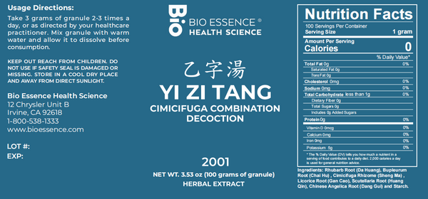 Bio Essence Health Science, Yi Zi Tang, Cimicifuga Decoction, Granules, 100 grams