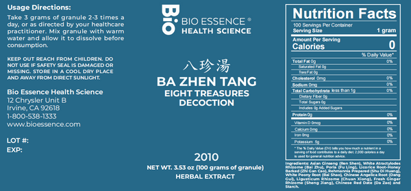 Bio Essence Health Science, Ba Zhen Tang, Eight Treasure Decoction, Granules, 100 grams