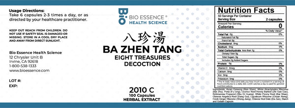 Bio Essence Health Science, Ba Zhen Tang, Eight Treasure Decoction, 100 Capsules
