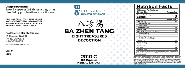 Bio Essence Health Science, Ba Zhen Tang, Eight Treasure Decoction, 100 Capsules