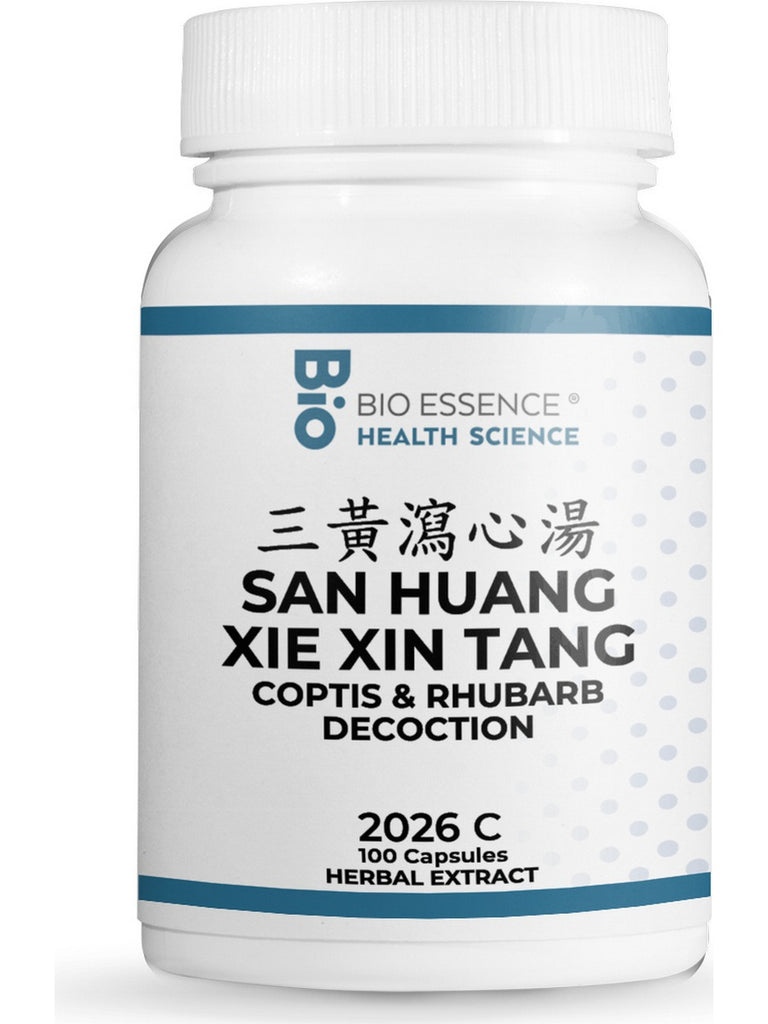 Bio Essence Health Science, San Huang Xie Xin Tang, Coptis & Rhubarb Decoction, 100 Capsules