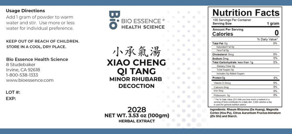 Bio Essence Health Science, Xiao Cheng Qi Tang, Minor Rhubarb Decoction, Granules, 100 grams