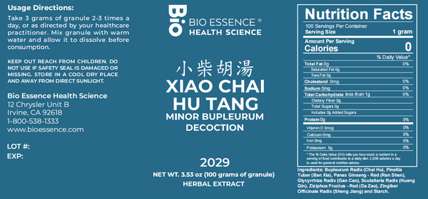 Bio Essence Health Science, Xiao Chai Hu Tang, Minor Bupleurum Decoction, Granules, 100 grams