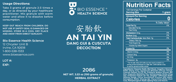 Bio Essence Health Science, An Tai Yin, Dang Gui & Cuscuta Decoction, Granules, 100 grams
