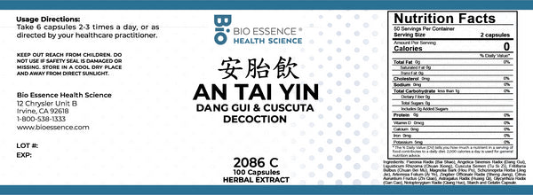 Bio Essence Health Science, An Tai Yin, Dang Gui & Cuscuta Decoction, 100 Capsules