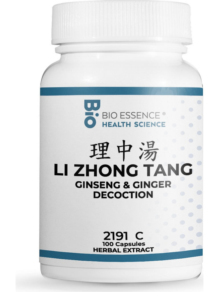 Bio Essence Health Science, Li Zhong Tang, Ginseng & Ginger Decoction, 100 Capsules
