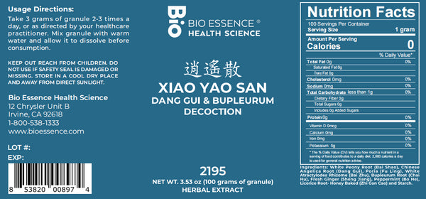 Bio Essence Health Science, Xiao Yao San, Dang Gui & Bupleurum Decoction, Granules, 100 grams