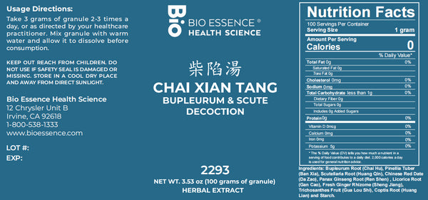 Bio Essence Health Science, Chai Xian Tang, Bupleurum & Scute Decoction, Granules, 100 grams