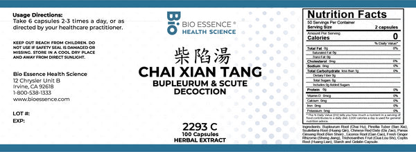 Bio Essence Health Science, Chai Xian Tang, Bupleurum & Scute Decoction, 100 Capsules