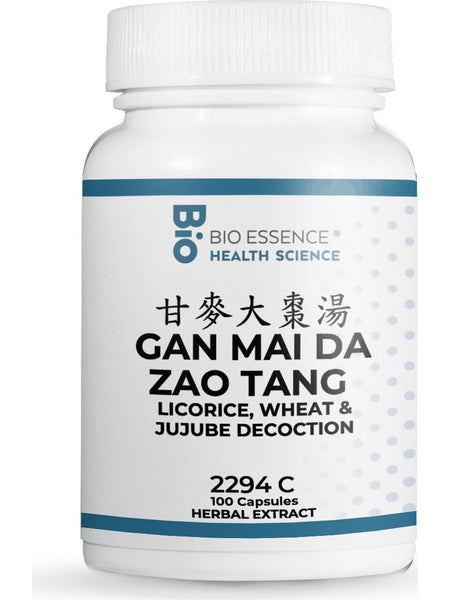 Bio Essence Health Science, Gan Mai Da Zao Tang, Licorice, Wheat & Jujube Decoction, 100 Capsules