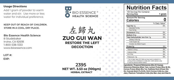 Bio Essence Health Science, Zuo Gui Wan, Restore The Left Decoction, Granules, 100 grams