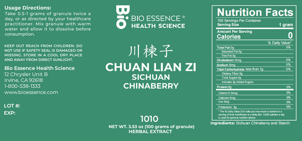 Bio Essence Health Science, Chuan Lian Zi, Sichuan Chinaberry, 5:1 Extract Granules, 100 grams