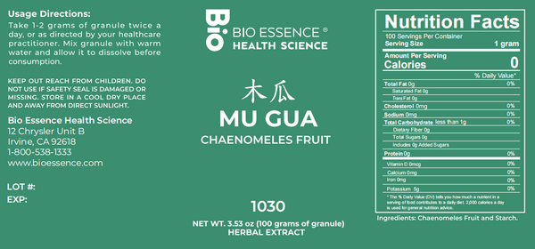 Bio Essence Health Science, Mu Gua, Flowering Quince Fruit, 5:1 Extract Granules, 100 grams