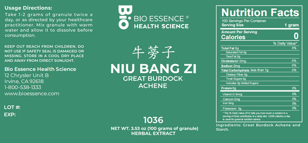 Bio Essence Health Science, Niu Bang Zi, Burdock Seed, 5:1 Extract Granules, 100 grams